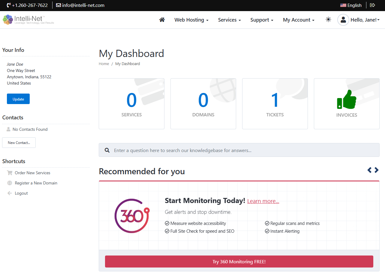 Simplified Account & Website Control—Manage Your Hosting with Ease